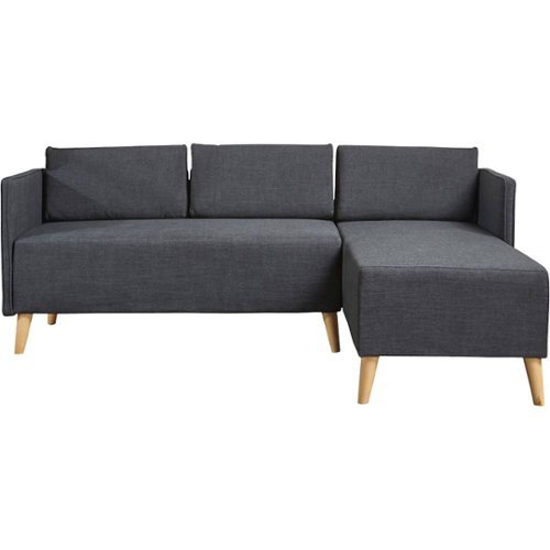 Noble House - Frackville Fabric 2-Piece Chaise Sectional Sofa - Muted Dark Gray