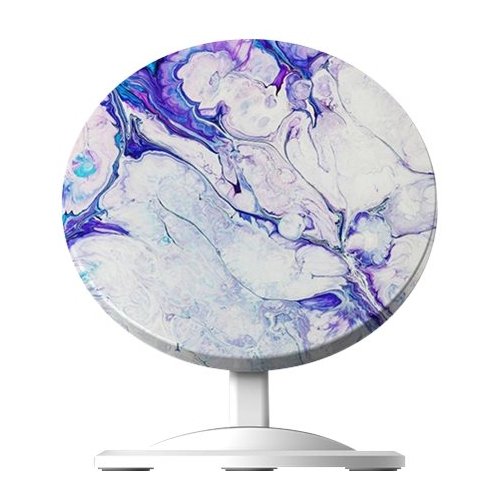 ArtsCase - Designers Desk 10W Qi Certified Wireless Charging Pad for iPhone®/Android - White/Blue-Front_Standard 