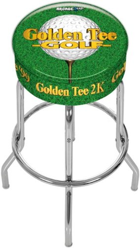 Arcade1Up - Golden Tee Metal Adjustable Stool - Green-Front_Standard 