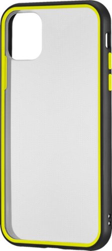 Insignia™ - Active Bumper Hard Shell Case for Apple® iPhone® 11 - Black/Yellow-Front_Standard 