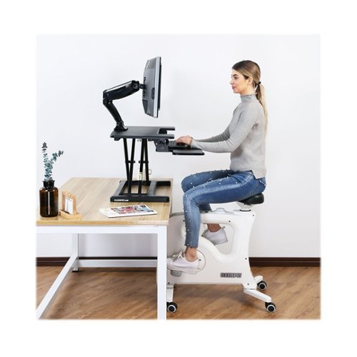 FlexiSpot - AlcoveRiser Standing Desk Converter With Adjustable Height - Black-Left_Standard 