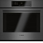 Bosch - 800 Series 30" Built-In Single Electric Convection Wall Oven with Wifi - Black stainless steel - Front_Standard