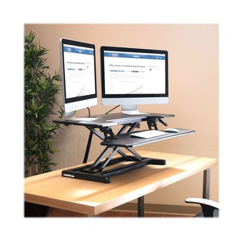 FlexiSpot - AlcoveRiser Standing Desk Converter With Adjustable Height - Black-Left_Standard 