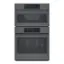 Front. Bosch - 800 Series 30" Built-In Electric Convection Combination Wall Oven with Microwave - Black stainless steel.