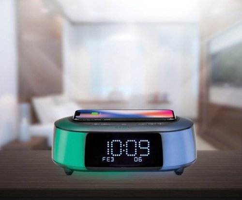 iHome TimeBoost Glow - Color Changing Bluetooth Alarm Clock Speaker System with Qi Wireless Fast Charging and USB Charging - Black BUY IN CANADA