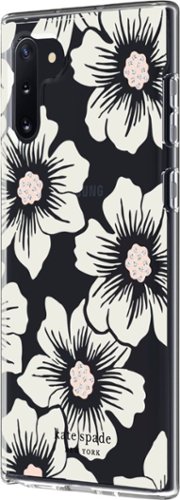 kate spade new york Hard Shell Case for Samsung Galaxy Note10 - Hollyhock Floral Clear/Cream With Stones INTERNATIONAL SHIPPING