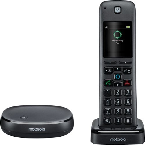  Motorola - MOTO-AXH01 Alexa Built-In Wireless Home Telephone System - Black