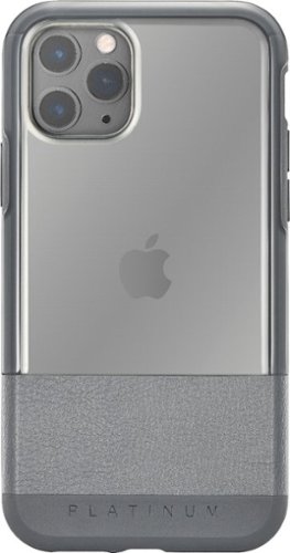 Platinum™ - Hard Shell Case for Apple® iPhone® 11 Pro - Charcoal With Clear Accents-Front_Standard 