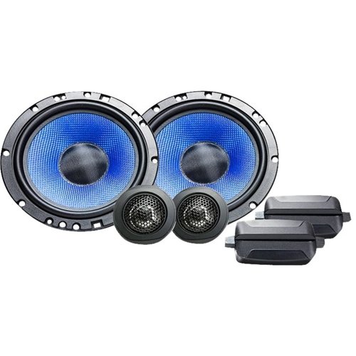 Hifonics - Alpha 6-1/2" 2-Way Car Speakers with Woven Glass Fiber Composite Cones (Pair) - Blue/Black