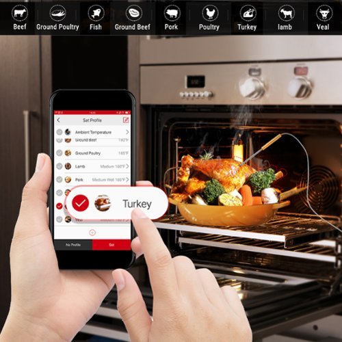 ThermoPro Bluetooth 4 Probes Wireless Food Thermometer - Black/Red GLOBAL SHIPPING