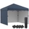 Outsunny - x 10' Pop Up Canopy with Sidewalls, Weight Bags and Carry Bag - Navy Blue-Front_Standard