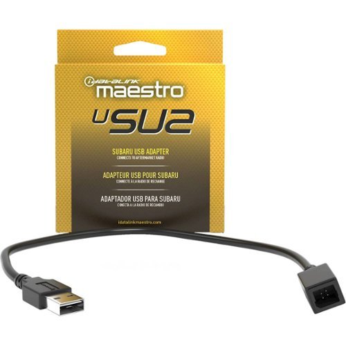 Maestro Factory USB to Male USB Adapter for Select Subaru Vehicles - Black GLOBAL SHIPPING