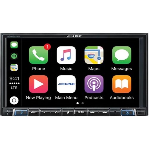 Alpine - 7" - Android Auto/Apple® CarPlay™ - Built-in Navigation - Bluetooth - In-Dash Digital Media Receiver - Black
