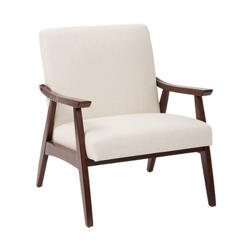WorkSmart - Davis Mid-Century Fabric Armchair - White/Linen