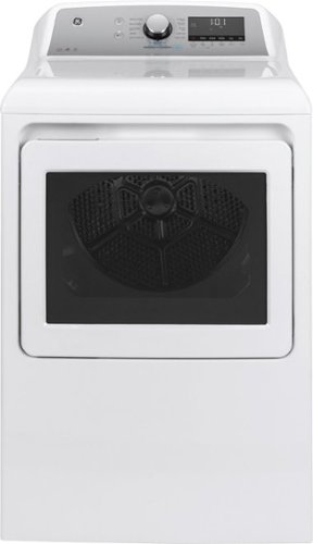 GE - 7.4 Cu. Ft. 13-Cycle Gas Dryer with Steam - White On White With Silver Backsplash