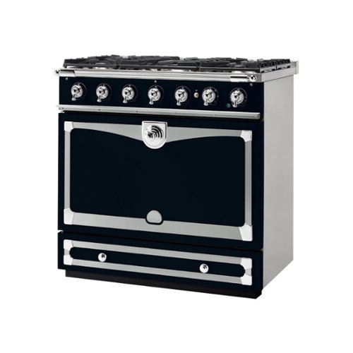 

La Cornue - 3.8 Cu. Ft. Freestanding Dual Fuel Convection Range - Dark Navy Blue with SS and Polished Chrome accents