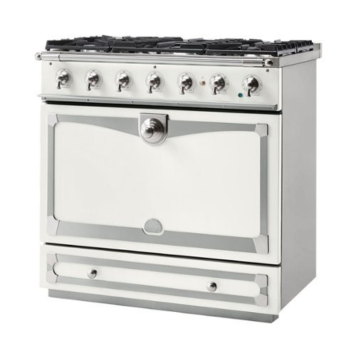 La Cornue - 3.8 Cu. Ft. Freestanding Dual Fuel Convection Range - Pure White With Stainless Steel Trim