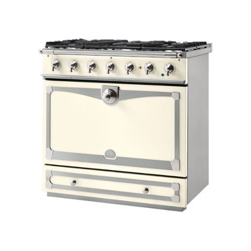 La Cornue - 3.8 Cu. Ft. Freestanding Dual Fuel Convection Range - Ivory With Stainless Steel Trim