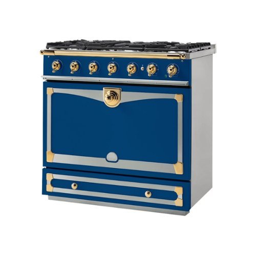 La Cornue - 3.8 Cu. Ft. Freestanding Dual Fuel Convection Range - Royal Blue With Stainless Steel Trim
