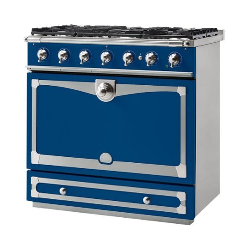 La Cornue - 3.8 Cu. Ft. Freestanding Dual Fuel Convection Range - Royal Blue With Stainless Steel Trim