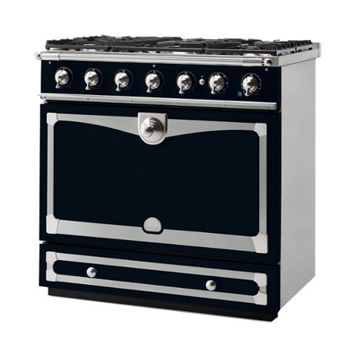 La Cornue - 3.8 Cu. Ft. Freestanding Dual Fuel Convection Range - Dark Navy Blue With Stainless Steel Trim