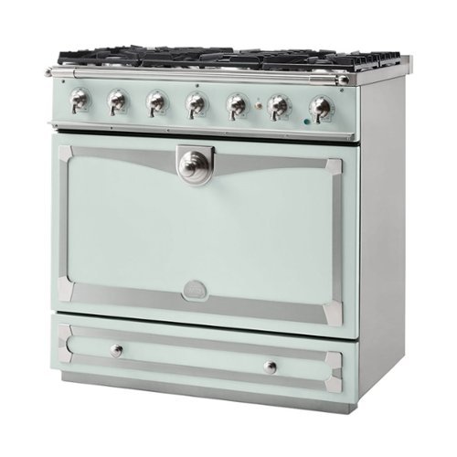 La Cornue - 3.8 Cu. Ft. Freestanding Dual Fuel Convection Range - Tapestry with stainless steel trim