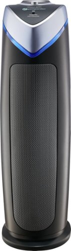 GermGuardian - 22" Air Purifier Tower with HEPA Filter & UV-C for 167 Sq Ft Rooms - Black/Silver