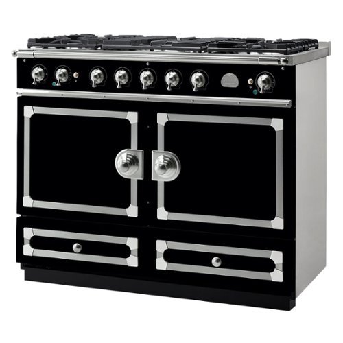 La Cornue - Freestanding Double Oven Dual Fuel Convection Range - Gloss Black With Stainless Steel Trim