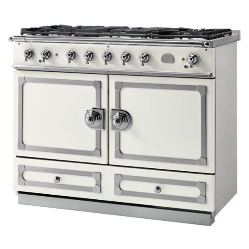 La Cornue - Freestanding Double Oven Dual Fuel Convection Range - Pure White With Stainless Steel Trim