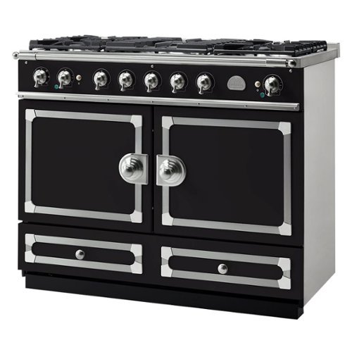 La Cornue - Freestanding Double Oven Dual Fuel Convection Range - Matte black with stainless steel trim