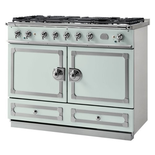 La Cornue - Freestanding Double Oven Dual Fuel Convection Range - Tapestry with stainless steel trim