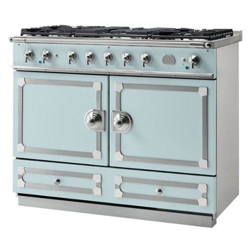 La Cornue - Freestanding Double Oven Dual Fuel Convection Range - Roquefort with stainless steel trim