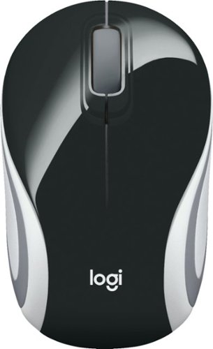 Logitech - M187 Mini Wireless Optical Ambidextrous Mouse - Black-white