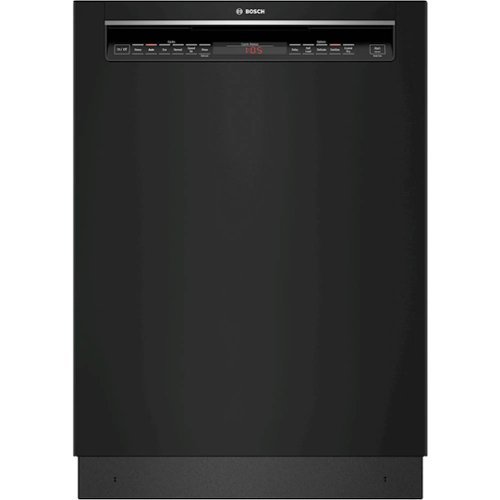 Bosch - 800 Series 24" Front Control Built-In Dishwasher with CrystalDry, Stainless Steel Tub, 3rd Rack, 42 dBa - Black-Front_Standard 