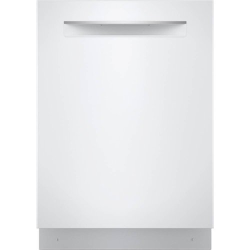 Bosch - 800 Series 24" Top Control Built-In Dishwasher with Stainless Steel Tub, 3rd Rack, 42 dBa - White-Front_Standard 