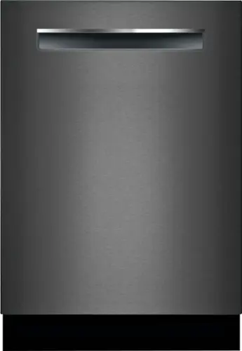 Front. Bosch - 800 Series 24" Top Control Built-In Stainless Steel Tub Dishwasher with 3rd Rack and CrystalDry, 42 dBa - Black stainless steel.