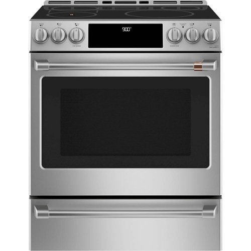 Café - 5.7 Cu. Ft. Slide-In Electric Induction True Convection Range with Steam Cleaning and In-Oven Camera, Customizable - Stainless Steel