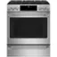 Front. Café - 5.7 Cu. Ft. Slide-In Electric Induction True Convection Range with Steam Cleaning and In-Oven Camera, Customizable - Stainless Steel.