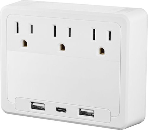 Insignia™ - 3-Outlet/3-USB Surge Protector - White