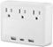 Insignia™ - 3 Outlet/3 USB 600 Joules Surge Protector - White-Front_Standard