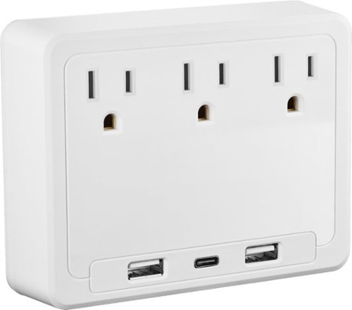 Insignia™ 3 Outlet/3 USB 600 Joules Surge Protector - White WORLDWIDE DELIVERY