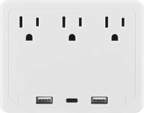 Insignia™ 3 Outlet/3 USB 600 Joules Surge Protector - White GLOBAL SHIPPING