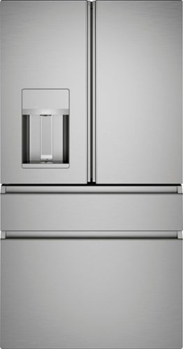 Café - Modern Glass 27.8 Cu. Ft. 4-Door French Door Smart Refrigerator - Platinum glass