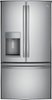 GE - 27.7 Cu. Ft. French Door-in-Door Refrigerator with External Water & Ice Dispenser - Stainless Steel-Front_Standard 