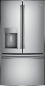 GE - 27.7 Cu. Ft. French Door-in-Door Refrigerator with External Water & Ice Dispenser - Fingerprint resistant stainless steel - Front_Standard