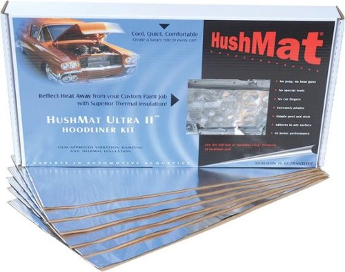 HushMat Hoodliner 6 Sheets 12x23 Self-Adhesive Butyl Sound and Thermal Insulating 12 Sq Feet - White BUY ONLINE