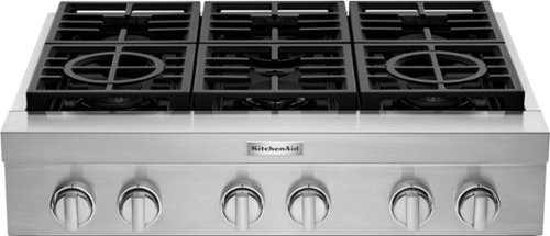 KitchenAid - Commercial-Style 36" Built-In Gas Cooktop - Stainless steel