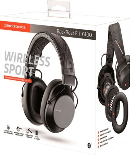 Plantronics Backbeat FIT 6100 Over-the-Ear Wireless Sport Headphones - Black GLOBAL SHIPPING