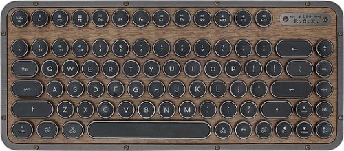 AZIO - Retro RK-RCK-W-01-US 60% TKL Bluetooth Mechanical Keyboard with Back Lighting - Walnut Wood/Gunmetal