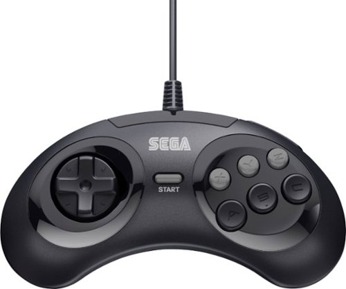 Retro-Bit - SEGA Genesis 6-Button Arcade Pad for PC, Mac, SEGA Genesis Mini, PlayStation 3 and Nintendo Switch - Black-Front_Standard